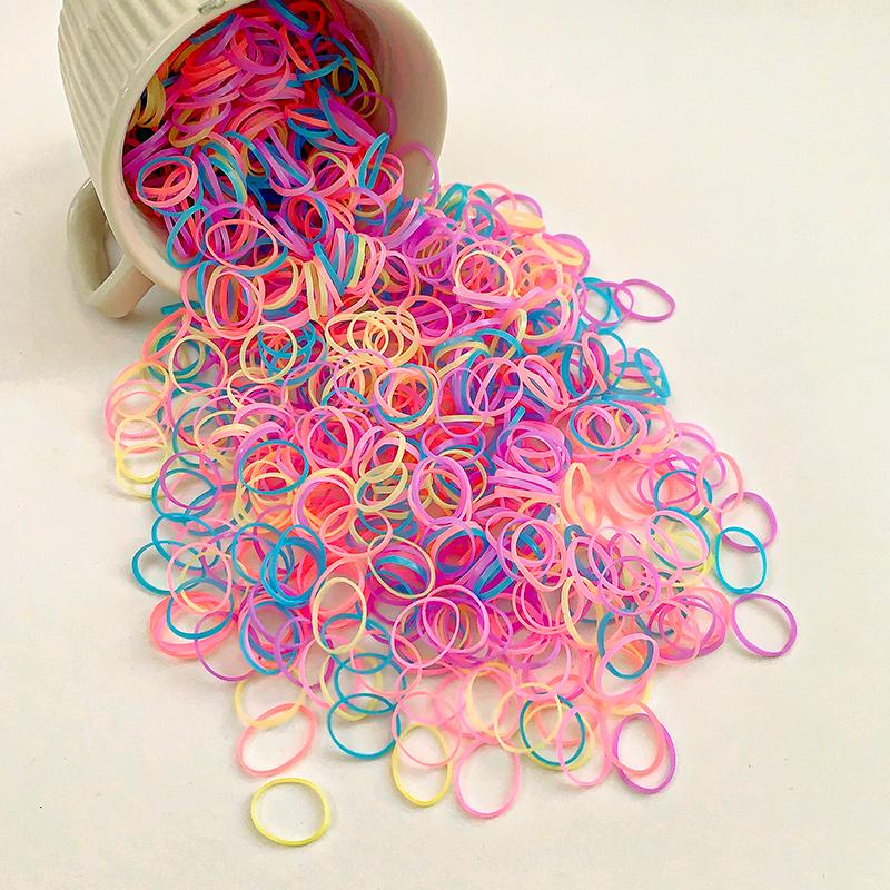 

Красочные резинки для волос без повреждений для детей, резинки и кольца для волос для маленьких девочек, одноразовые эластичные резинки