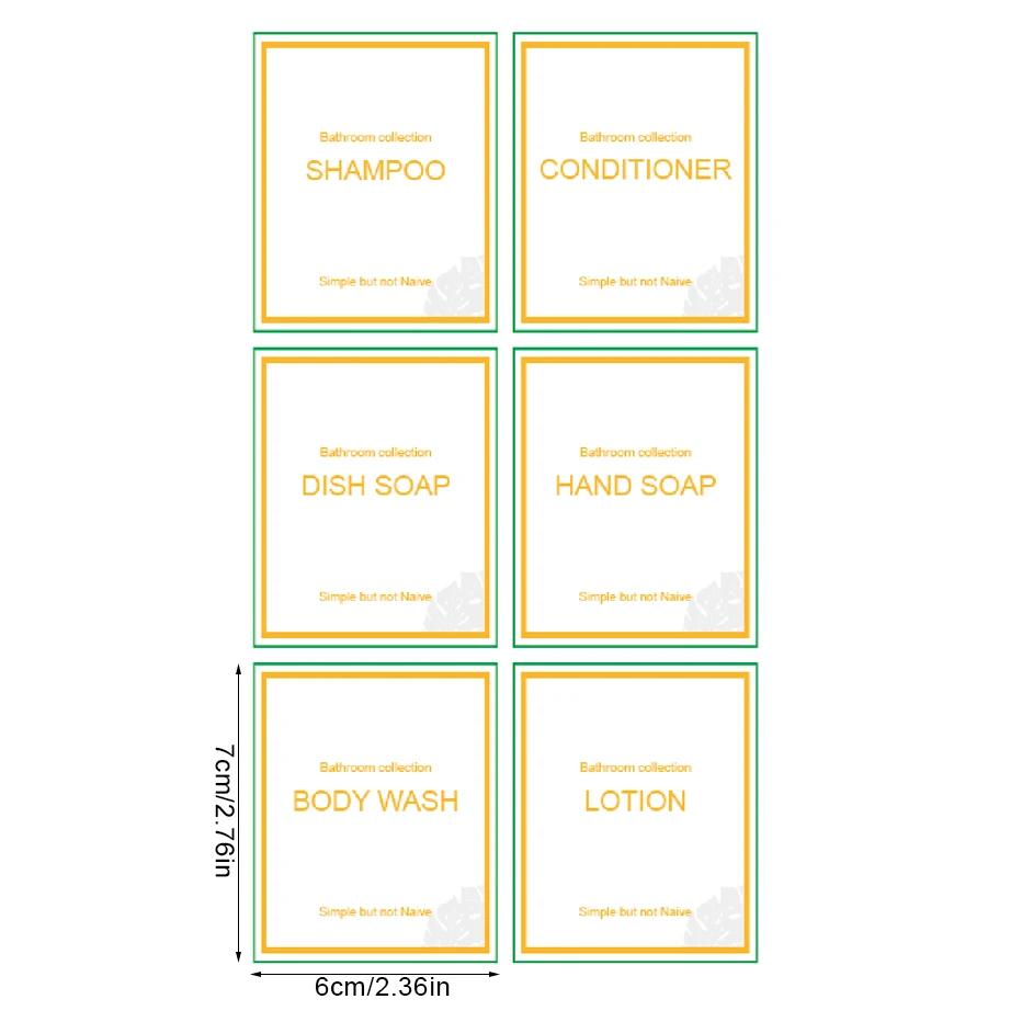 500ml/16.9oz Δοσομετρητής Σαμπουάν Μπουκάλι με Αντλία Πίεσης με Χρυσές Αδιάβροχες Ετικέτες Μπουκάλια Σαμπουάν, Μαλακτικού, Αφρόλουτρου Μπάνιου