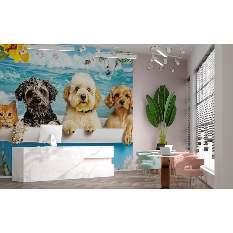Beach Dog in the Bathtub tapestry 75x100 чёрный