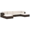 Modular Sofa Center Section 1 Pc + Cushions Poly Rattan Gray