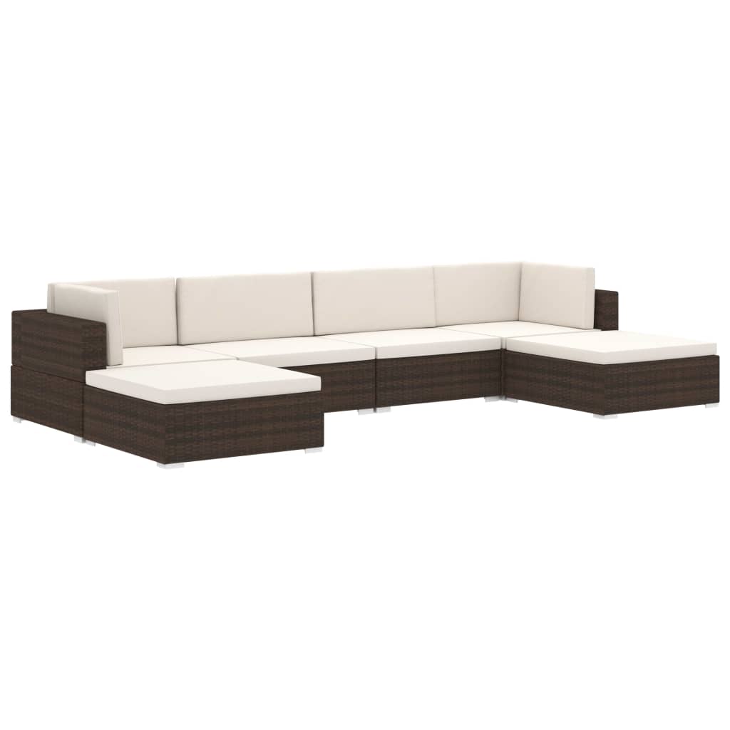 Modular Sofa Center Section 1 Pc + Cushions Poly Rattan Gray