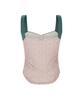 Peullijeunopallou Macy Leopard Shirring Sleeveless Top (Mute Pink)