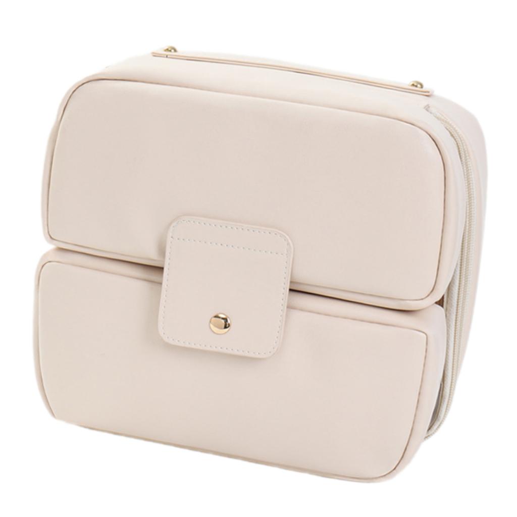Large Capacity Cosmetic Organizer With Multiple Pockets PU Handbag For Travel Toiletry Storage And Portable Makeup Bag
