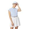 TaylorMade T-ICE Frilled C/S Polo Shirt, Chambray, Medium, Women's, 2015 Spring/Summer Collection, UN696