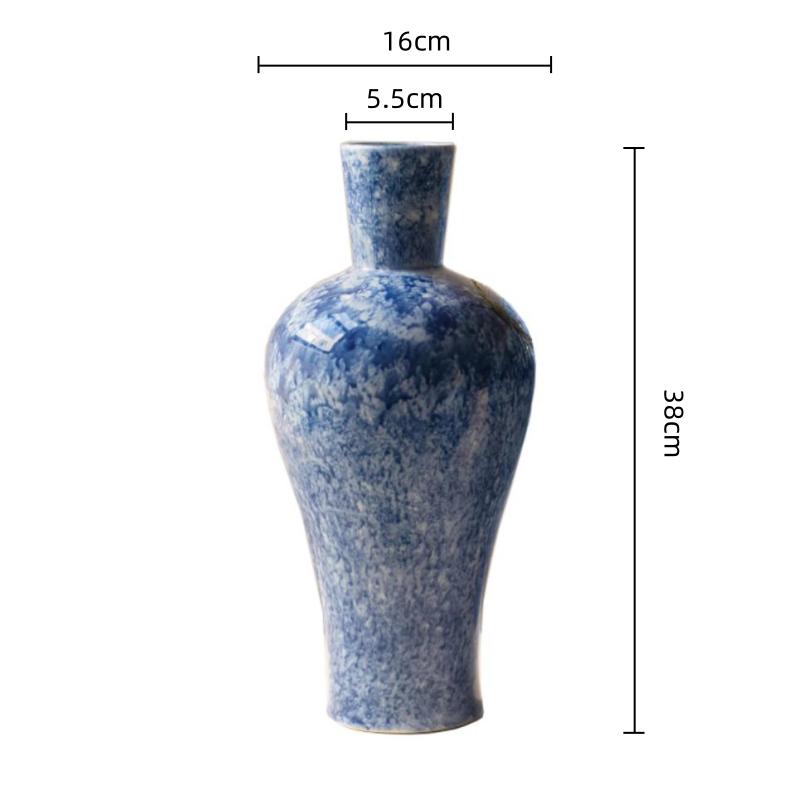 

Ceramic Vase Blue Kiln-changed Porcelain Vase Coarse Earthenware Pot Flower Vase Flower Arrangement Accessories Flowerpot