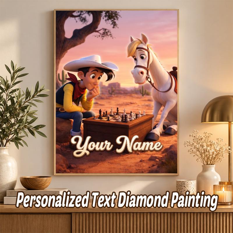 Lucky Luke Custom Name Text 5D Diamond Painting Kit DIY Full Drill Diamond Art Decoration