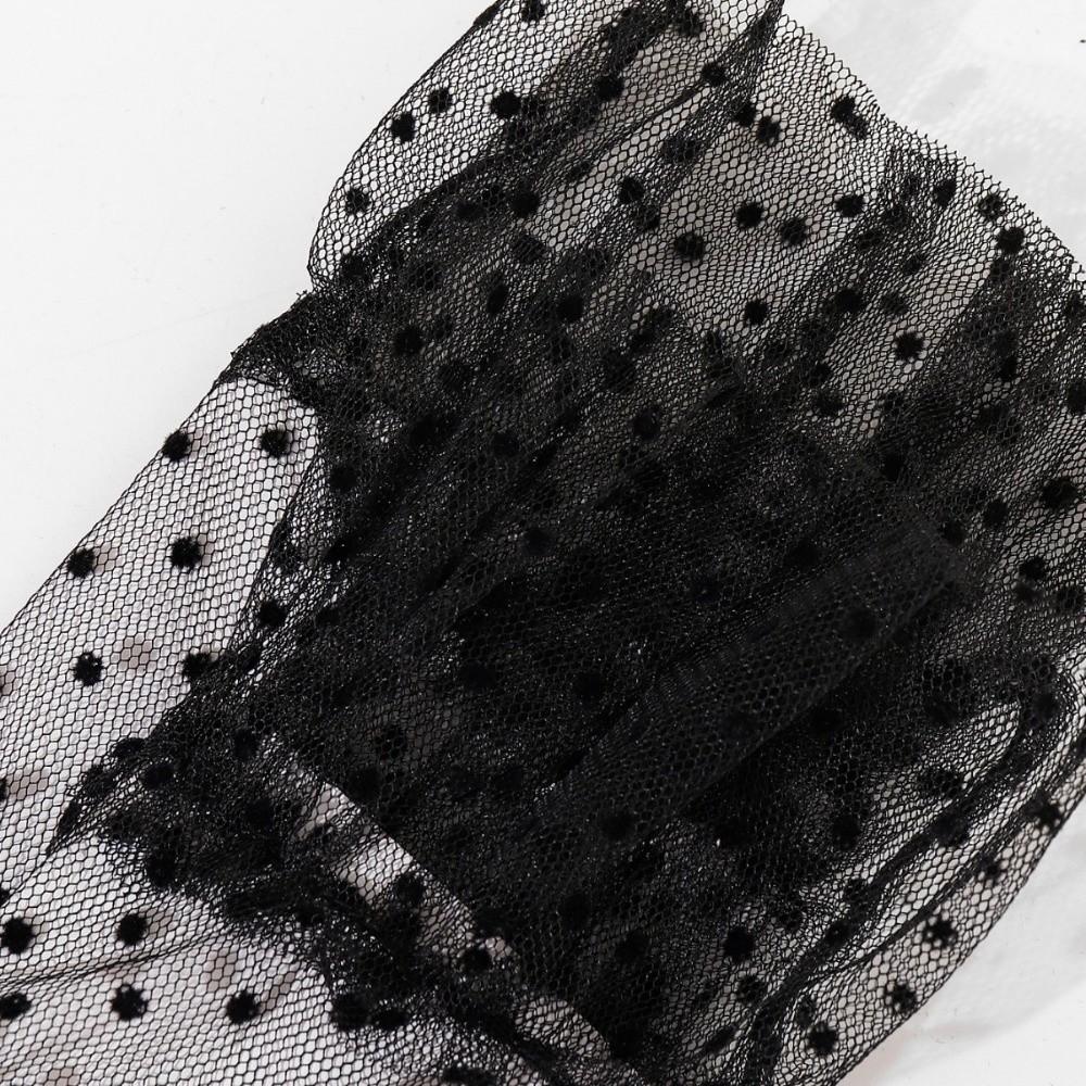 Ultra Thin Tulle Polka Dot Gloves Transparent Full Finger Lace Mesh Gloves Breathable Wedding Party Mittens Dancing Party