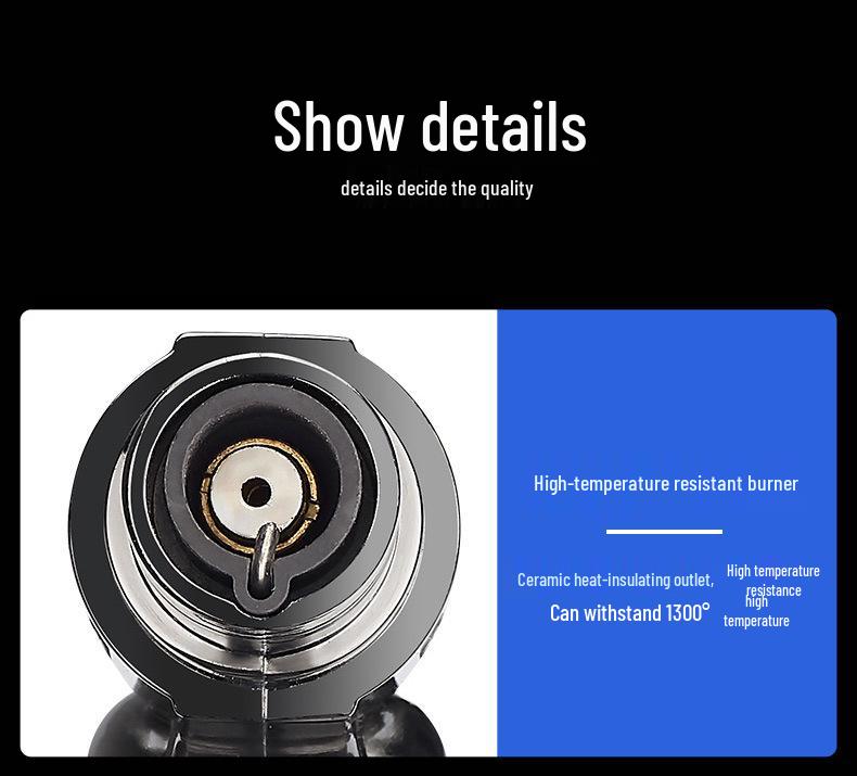 JL550 Direct Jet Torch: Windproof Metal Lighter with Blue Flame, 1300℃ Welding Torch for Outdoor Use