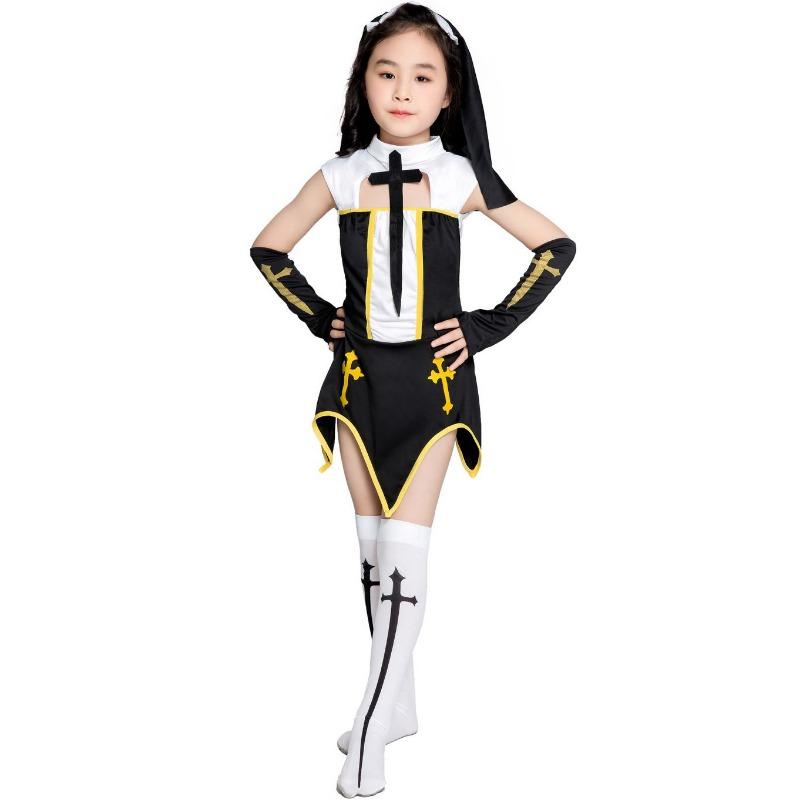 

Children s costumes PLAY new nun costumes game uniforms 61 school costumes, Halloween costumes XL size (125-140cm)