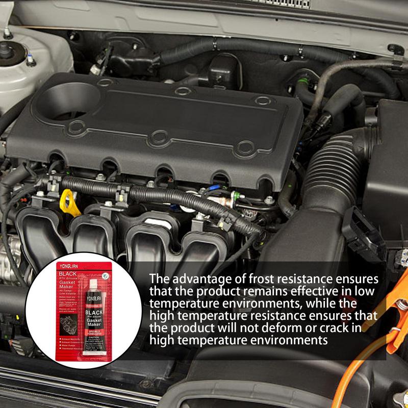 Engine Gasket Sealant Hi Temp Waterproof Engine Sealants Universal Waterproof High-Temperature Black Oil Resistant Gasket-Free