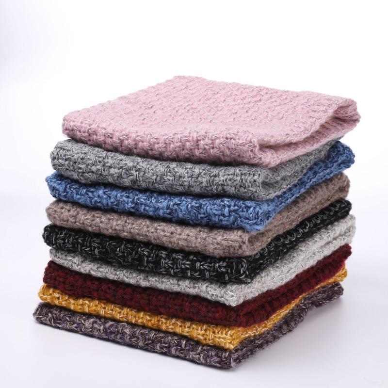 New men's velvet cold-proof neck cover, thickened warm scarf in autumn and winter, solid color versatile knitted scarf for women