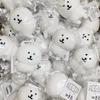 1-2pcs Kawaii White Bear figure Toy Keychain Anime Joke Bear Basic Angry Ramen Tea  Animal Backpack Charm Decoration Gifts