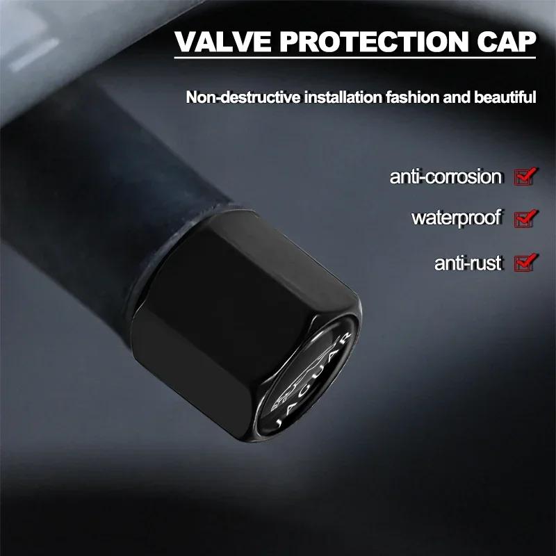 Set da 4 Pezzi Tappi Valvola Metallo Antifurto Personalizzati per Pneumatici Auto con Chiave Inglese Per Jaguar XF XJ XE S-Type F-Type X-Type F-Pace I-Pace E-Pace XFR XKR