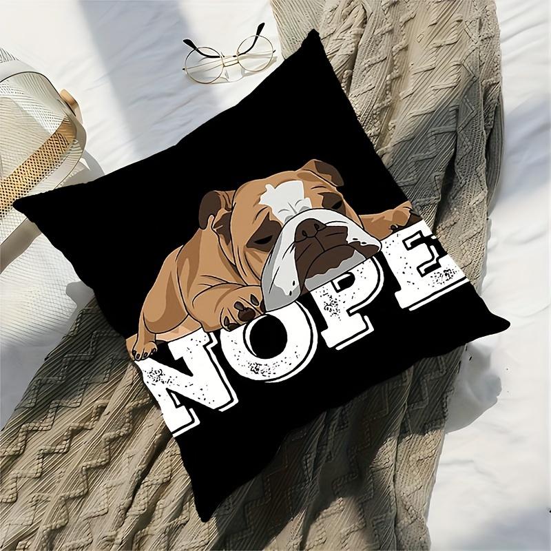 Chic English Bulldog Throw Cushion Covers Chair Living Room Pillowcase Cozy Zipper Sofa Pillow Covers Bedroom Indoor Home Decor