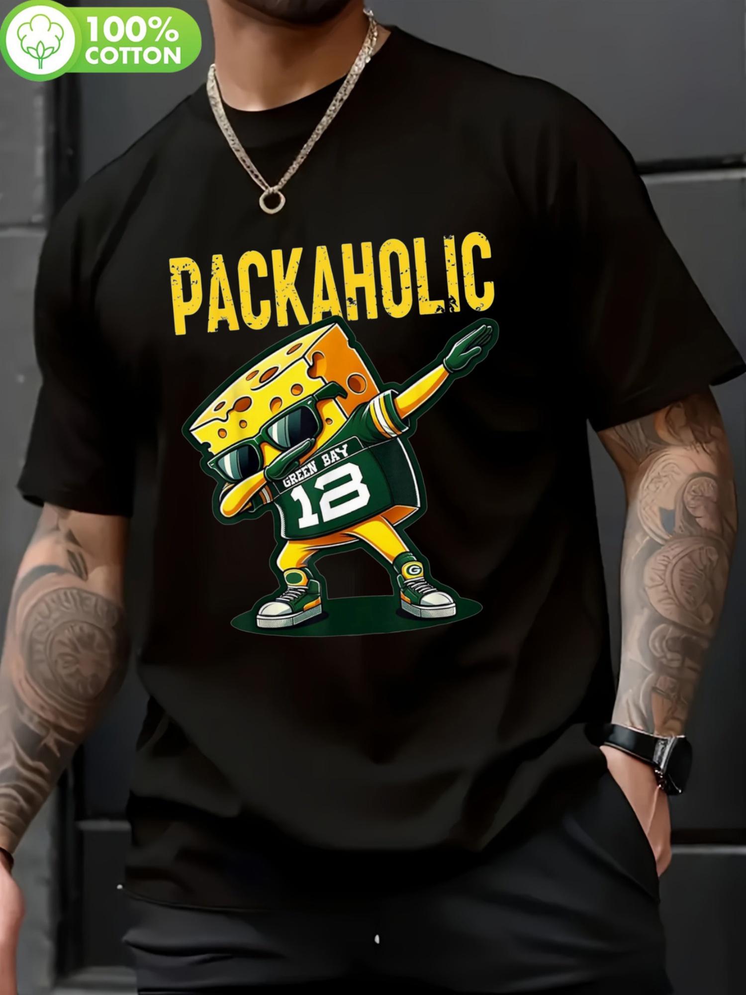 Funny Tshirt Funny Packaholic Green Bay Cheese Dabbing Gr... L