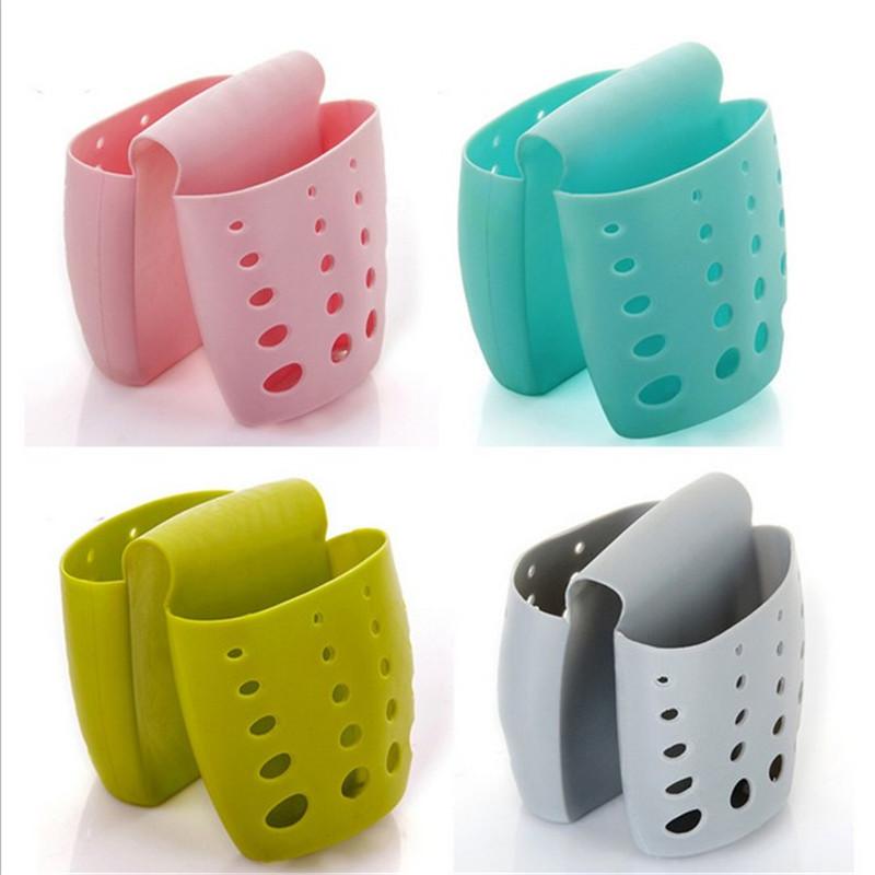 Kitchen Tools Kitchen Sink Saddle Style Double Silicone Sponge Holder Sink Rack Storage Organizer Soap Kitchen Gadgets