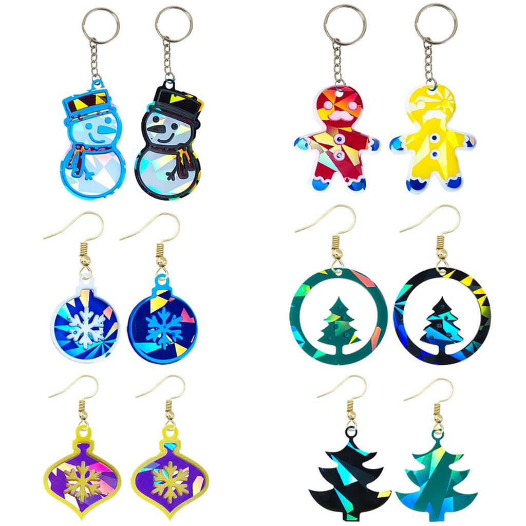 Christmas Silicone Molds Holographic Epoxy Resin Mold DIY Keychain Pendant Mold Handmade Jewelry Tool Easy to Clean