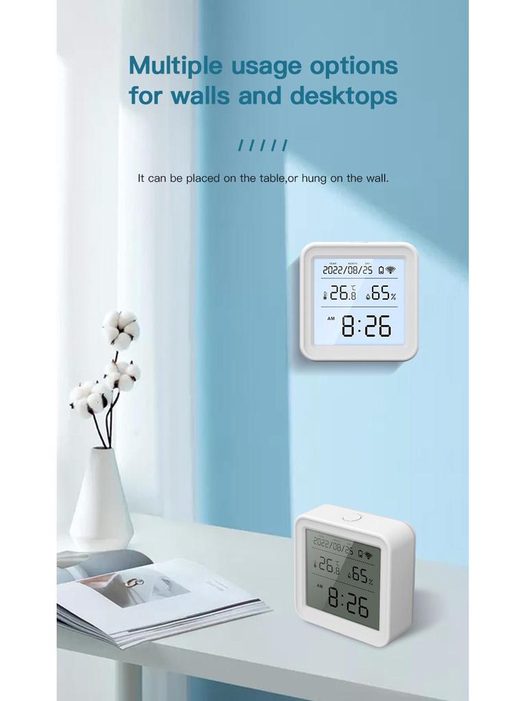 Tuya WiFi Temperature & Humidity Detector: Smart Indoor Zigbee Thermohygrometer.