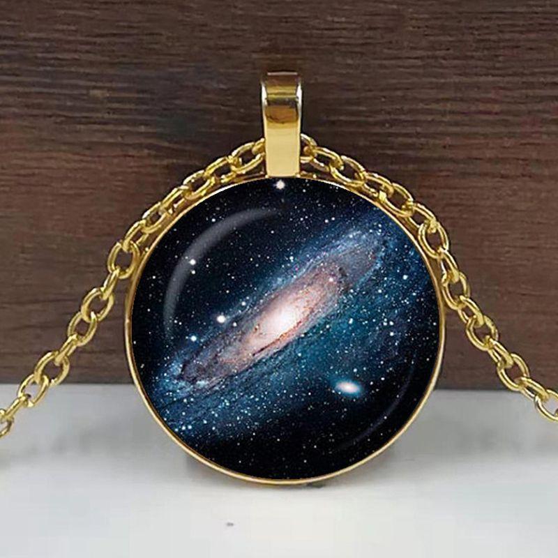 

Подвеска Туманность Спираль Ожерелье Галактика Вертушка Посеребренные украшения вселенной Подвеска с арт-принтом золотой