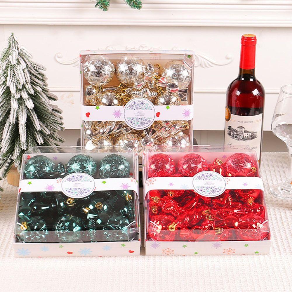 28 Pcs Plastic Christmas Hanging Ball Colorful Merry Christmas Tree Decor Children Gifts