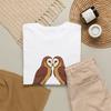 Barn Owl Pair Shirt Valentines Day Animal Gift Women Cartoon Tee Owl T-Shirt