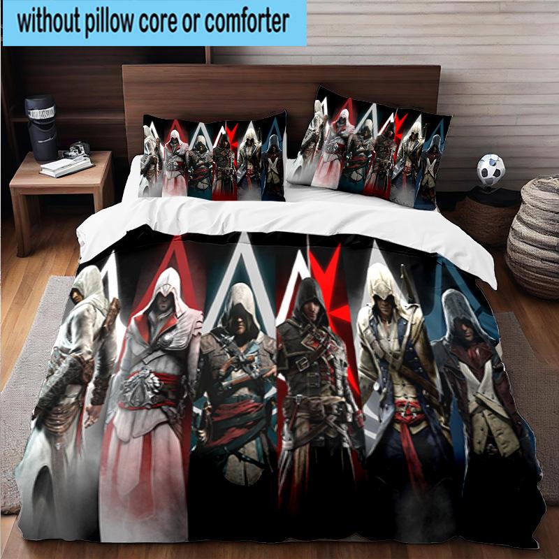 1PC Assass Warrior 3pcs Bedding,Including 1pc Duvet Cover And 2pcs Pillowcases Perfect for Christmas,Ideal for Bedroom, Dormitory