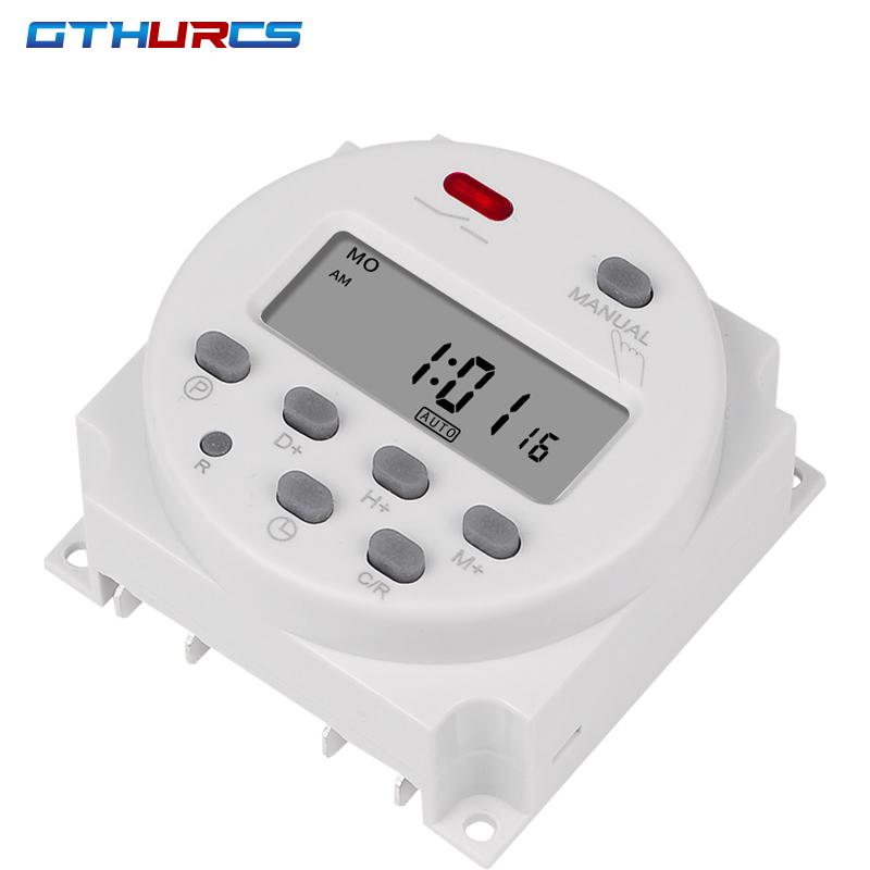 GTHURCS 220V 110V 24V 12V CN101A Timer Switch Digital LCD Power Timer Programmable Time Switch Relay 16A high quality CN101 Relays 5