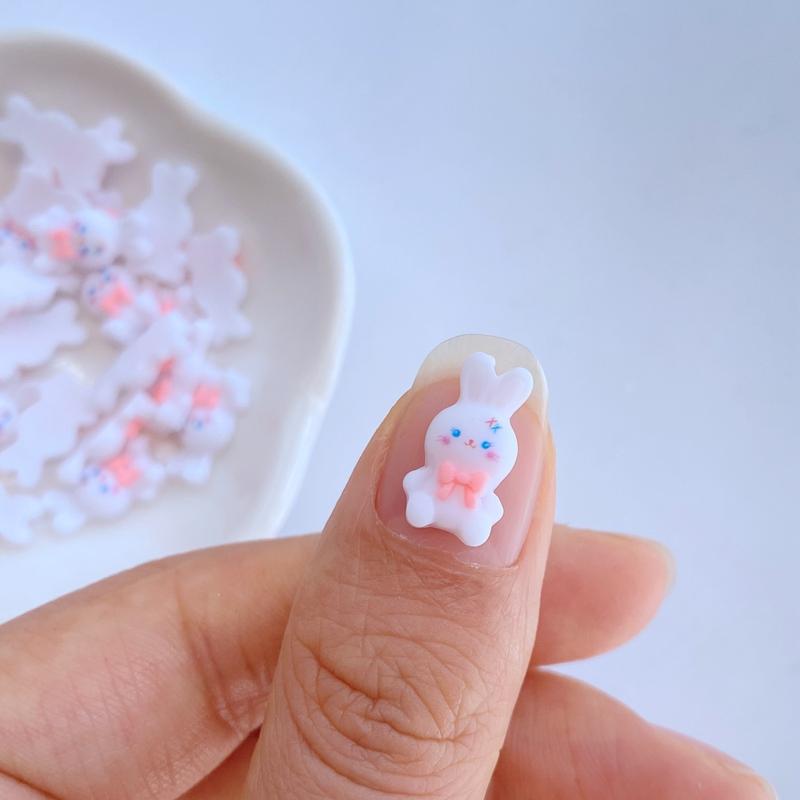30Pcs New Cute Mini 8*14mm Cartoon Rabbit Series Flat Back Resin Scrapbooking DIY Jewelry Craft Decoration Accessories