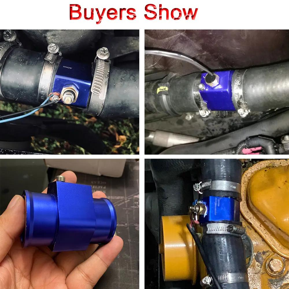 Water Temperature Sensor Adapter Pipe 28mm / 30mm / 32mm / 34mm / 36mm / 38mm / 40mm Gauge Radiator Hose Adapter Blue / Black