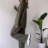 Women's High Neck Knit Top and Wide Leg Pants Set in Multiple Colors