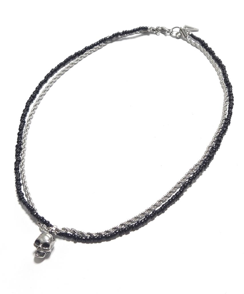Vlack Veast Skull Double String Necklace _ Jw4509