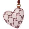 Gucci Double G print embossed leather bag charm bag peripheral women's pink pink