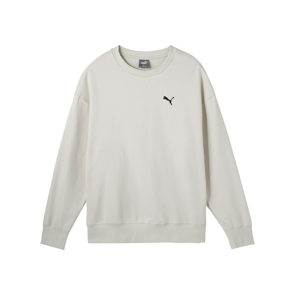 New PUMA ESS CREW FL Sweatshirt Unisex Snow White 632292-87