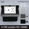 Hidden Ground PLUG Socket,Power Sockets With USB Charge Port,16A Russia Eu FR HDMI Standard POP-UP Floor Outlets 146x120mm