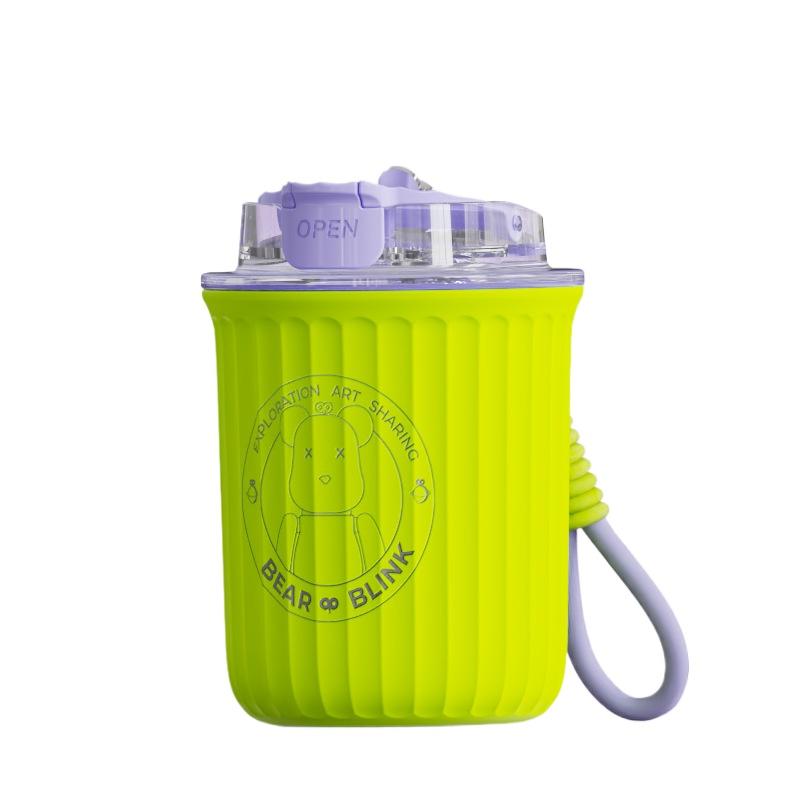 Paar einfache und tragbare Doppel Trinkhalm Kaffeetasse Student Reisen Schlafsaal Keramik Innentopf Thermoskanne