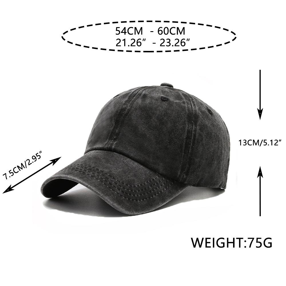 Baseball cap women's literary and retro outdoor washed baseball cap hot-selling cap retro light board antique men