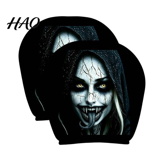 Gift for Car Enthusiasts 2Pcs Halloween Headrest Pillowcase, Universal Fit Pillow Cover, Soft Auto Interior Decoration Spooky Pillowcase Automotive