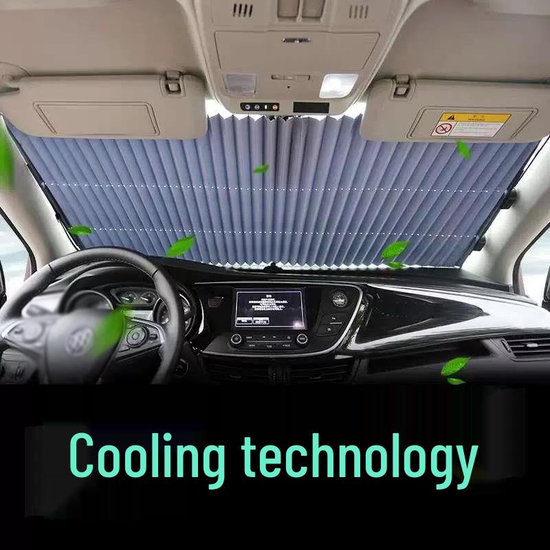 Auto Retractable Folding Car Sun Shade with Suction Cups & Heat Insulation for Windows & Windshield