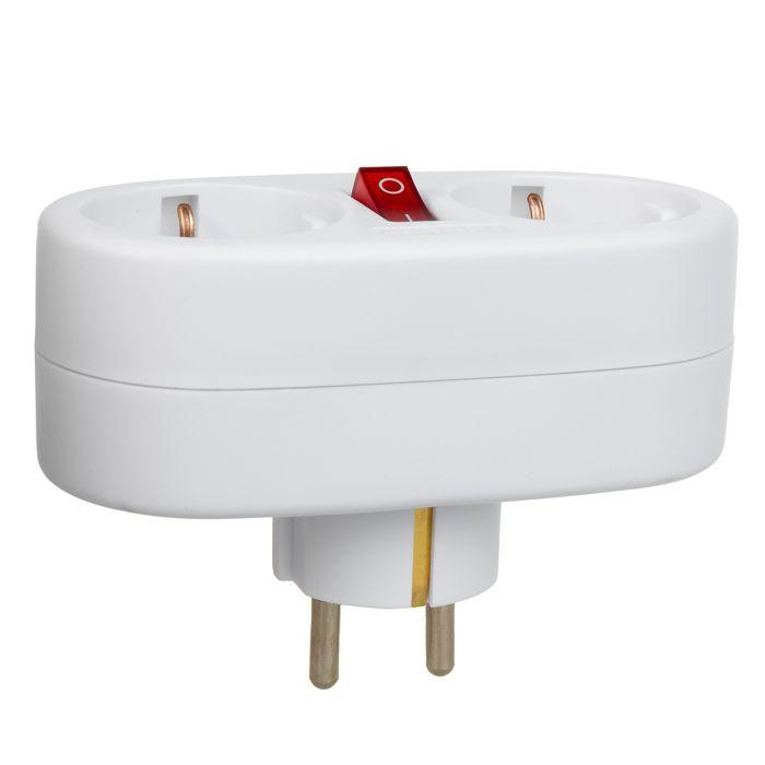 Multiprise - maclean - mce338 f - 2 prises - disjoncteur - type f (schuko)