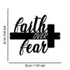 Vintage Faith Over Fear Cross Metal Sign Iron Wall Decor Inspirational Plaque Home Office Gift