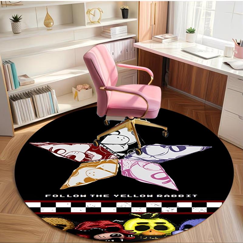 Five Nights at Freddy's Print Round Rug, Washable Floor Carpet, For Entryway Dorm Laundry Room Office Study, Home Decor Birthday Christmas Gift