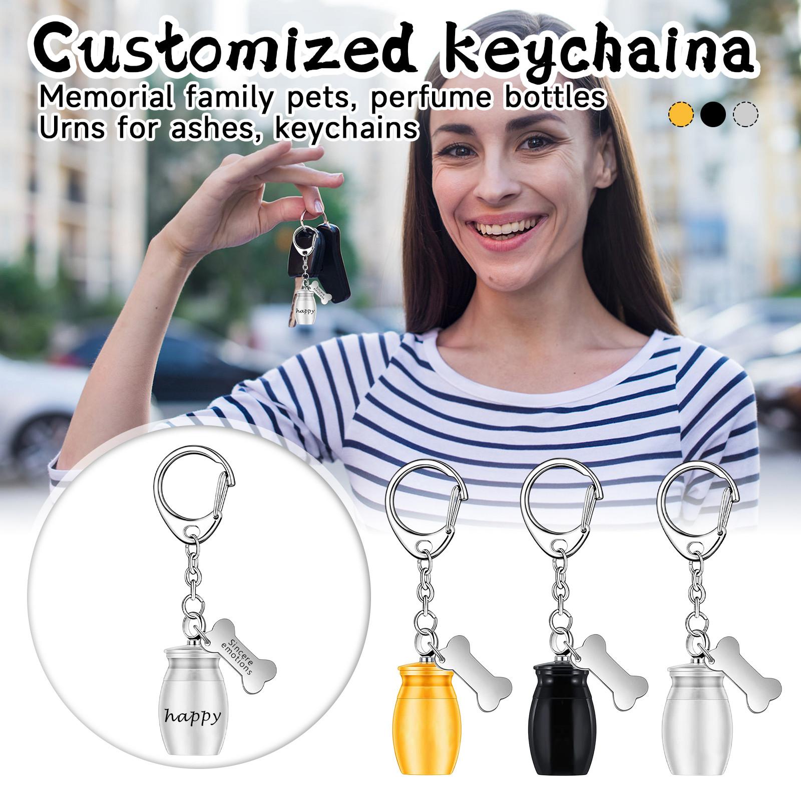 

Carved Customized - Personalized Pet Ashes Key Chain, Perfume Key Chain One Size чорний