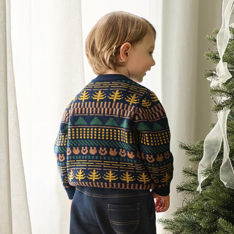 DAVE & BELLA Kids' Fair Isle Knit Pullover Sweater
