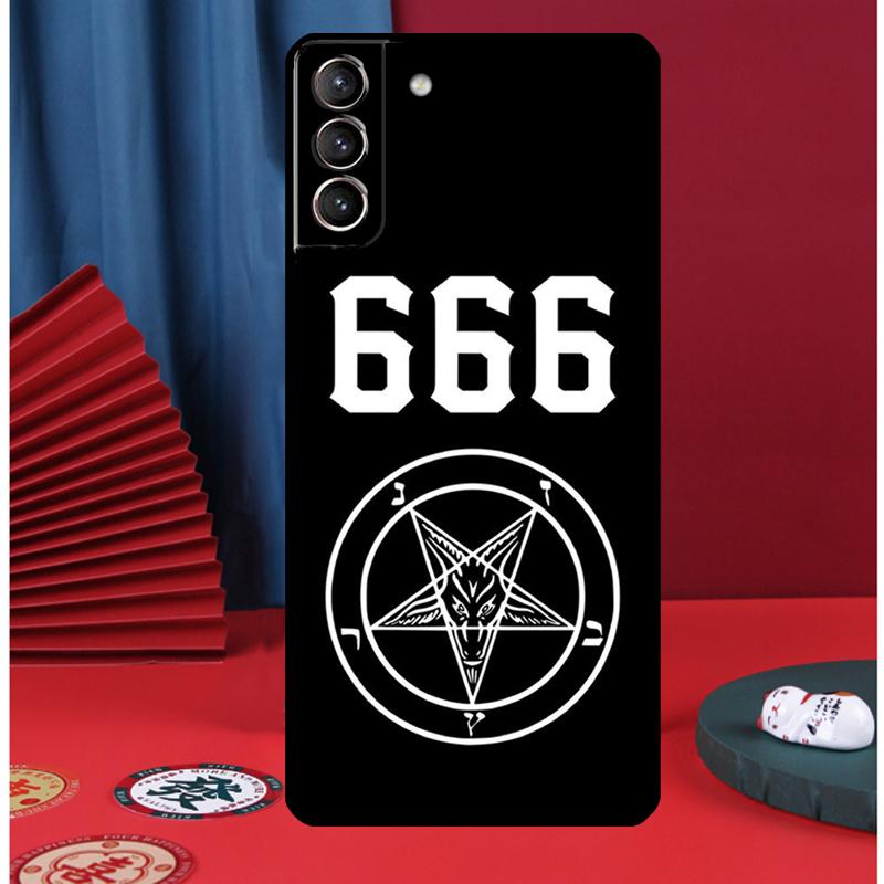 Pentagram 666 Demonisk Satanisk Telefonfodral För Samsung Galaxy S24 Ultra S9 S10 S20 FE S21 S22 S23 Plus S25 Ultra Baksida