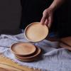 Wood Plate Cute Cartoon Cat Bear Solid Wood Fruit Dishes Tea Tray Dessert Dinner Plate Tableware For Serving Kids Baby