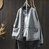 Women's Petite Loose Fit Lapel Denim Jacket - Spring Casual Plus Size 