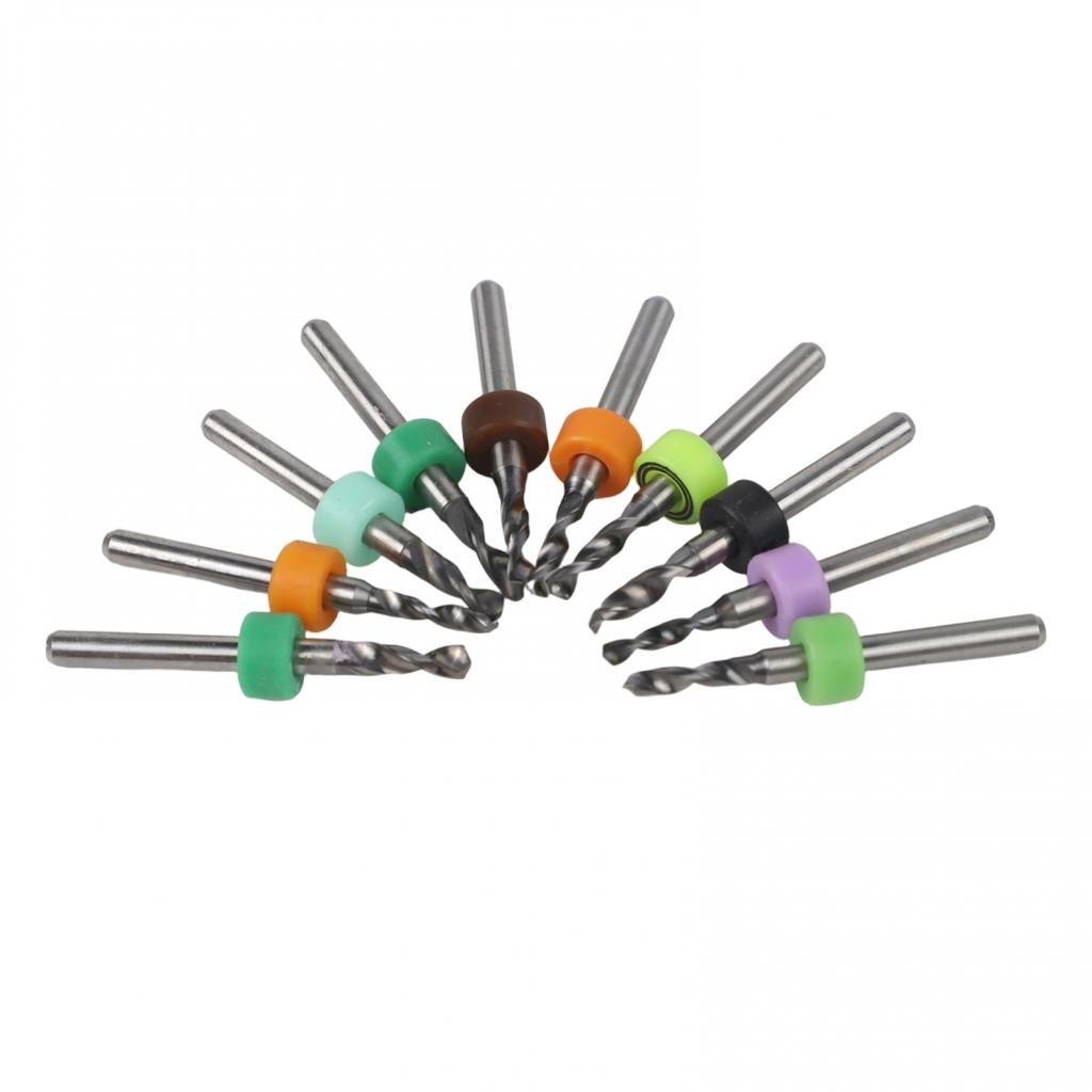 PCB Drill Bit Set 10PCS Carbide for Detailed Circuit Board and Metal Drilling