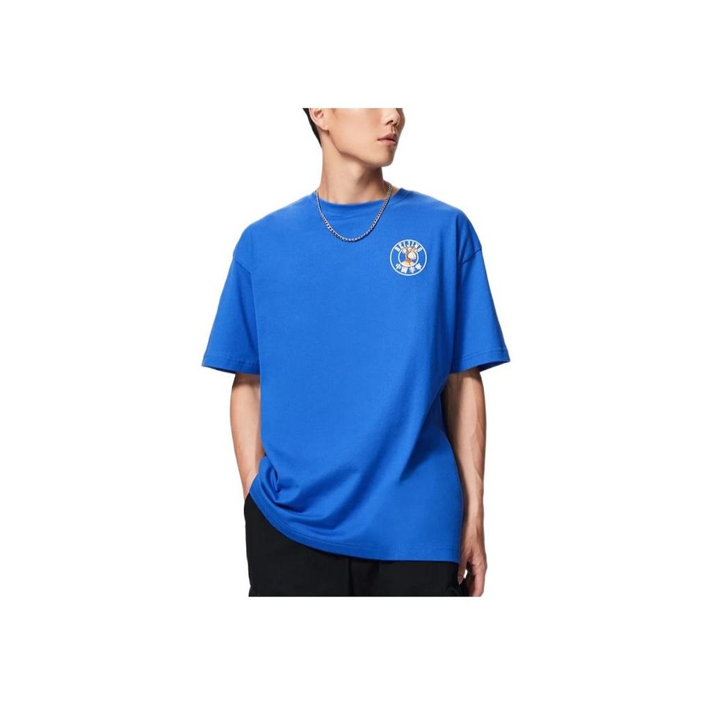 Li Ning Boring Ape Trend Sports Club Beijing Limited Edition Back Logo Printed Round Neck Short Sleeve T-Shirt Unisex T-Shirt Blue AHSSE83-2