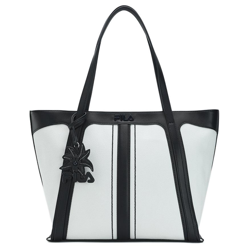 New FILA Fabric Tote Bag, Shopping Bag, Handbag Regular Women's White & Black F13W528161FNV