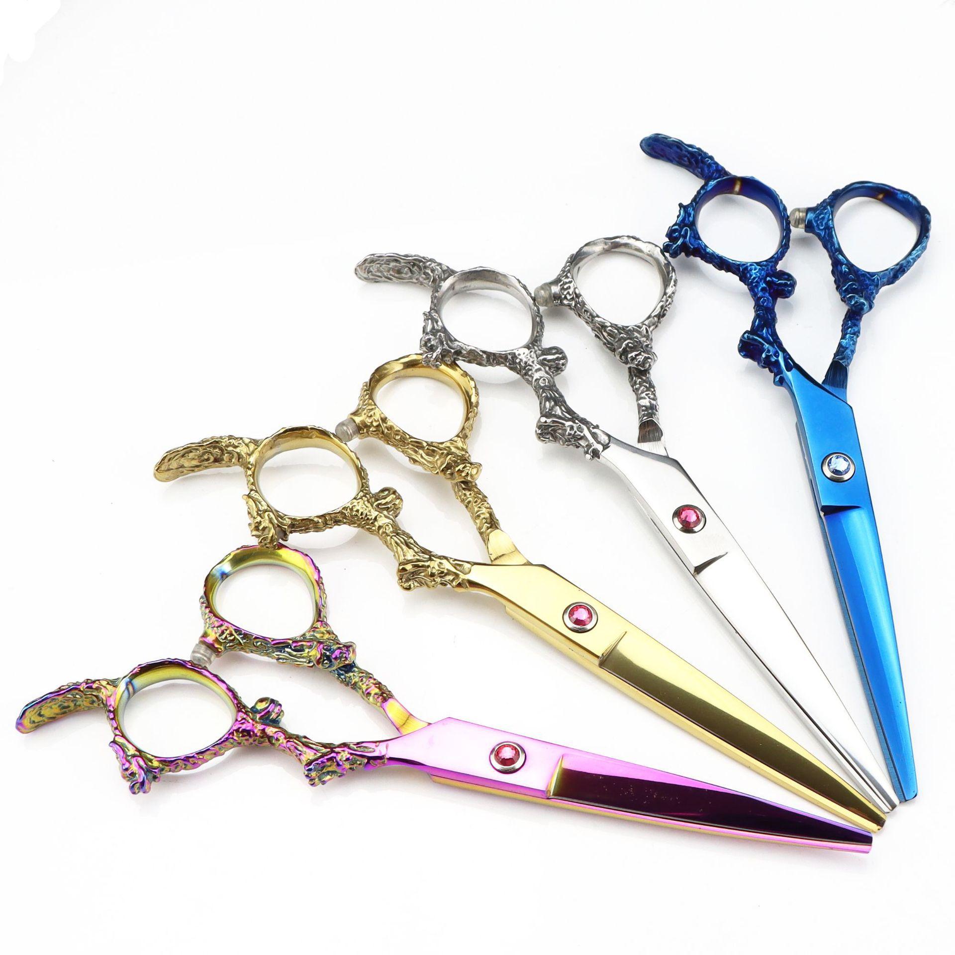 

6.0 Inch, Colored Wb-60 Monster Dragon Handle, Hair Scissors, Hair Scissors, Flat Scissors, Tooth Scissors Can Be Determined &&
